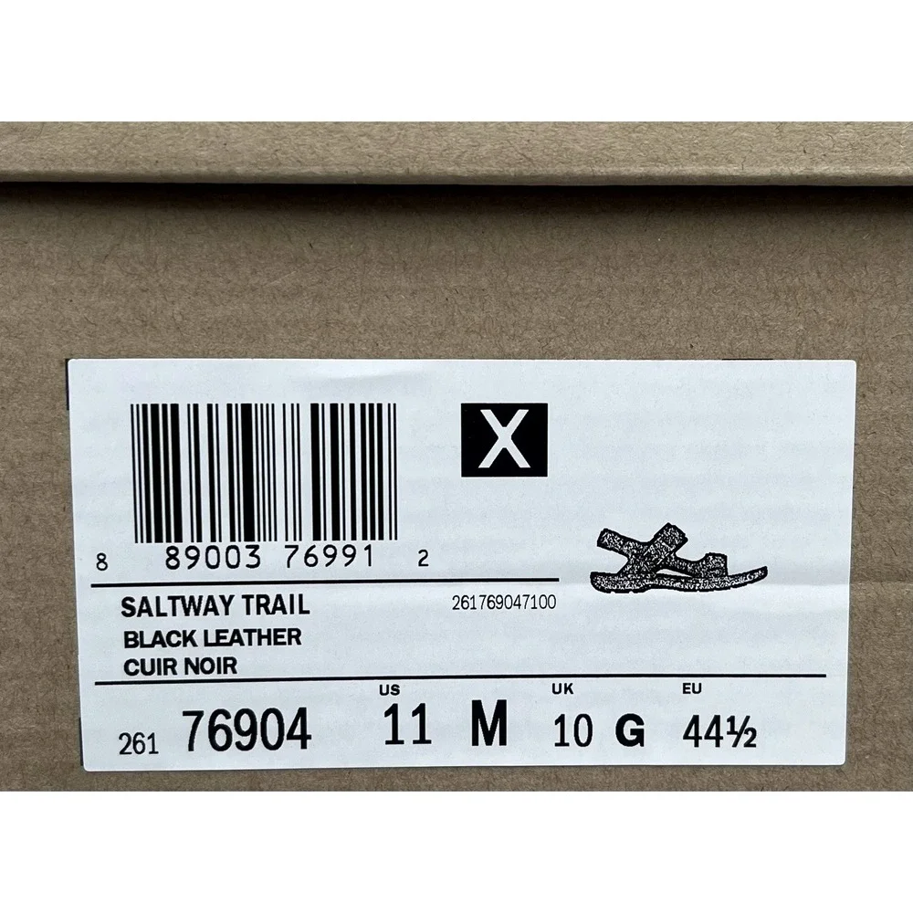 Clarks Mens Saltway‎ Trail Leather Sandal Size 11 Solid Black Adjustable Sporty